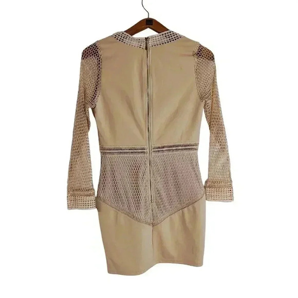 Xtaren Nude Mesh Bodycon Dress Clubbing Party Festival Rave Women's Size M - Picture 3 of 6